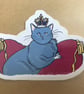 Sticker illustration. King Cat