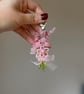Handmade beaded flower bouquet keychain