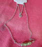 Handmade silver plated necklace with green beads
