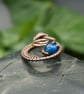 Copper Wire Weave Spiral Drop Pendant with Blue Agate Bead - Image 3
