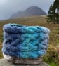 Hand knitted, lined headband featuring Celtic design ROCK POOL  - Image 5