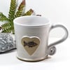 Lovely White Fish Mug - Handmade Wheelthrown Stoneware Pottery