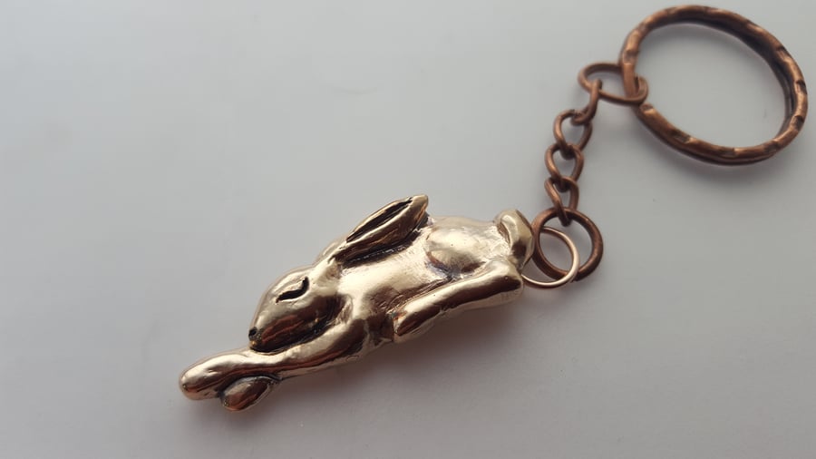 Morpheus - Bronze Sleeping Hare Keyring