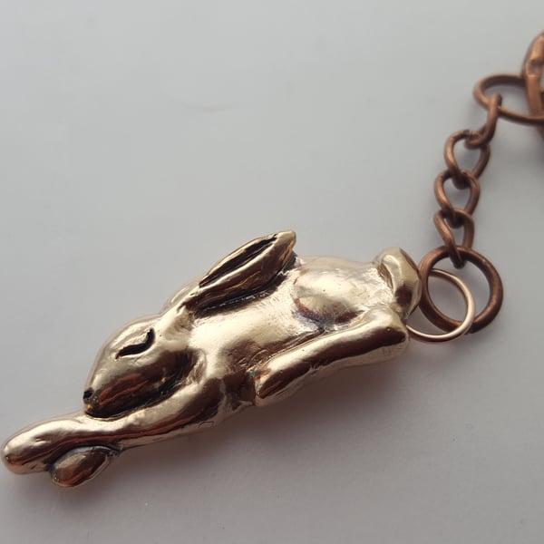 Morpheus - Bronze Sleeping Hare Keyring