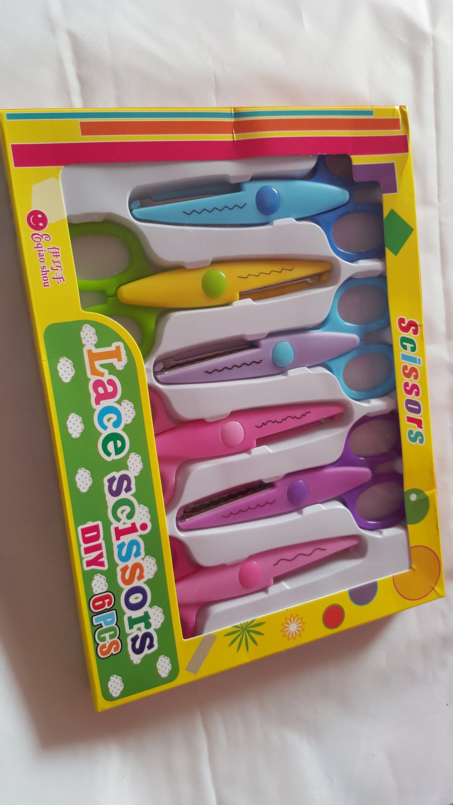 6pc Children's Craft Scissors Set - Mixed Colour - Mixed Designs