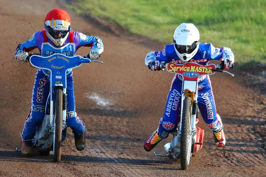 Reading Racers Speedway Motorcycle Action Photograph Print