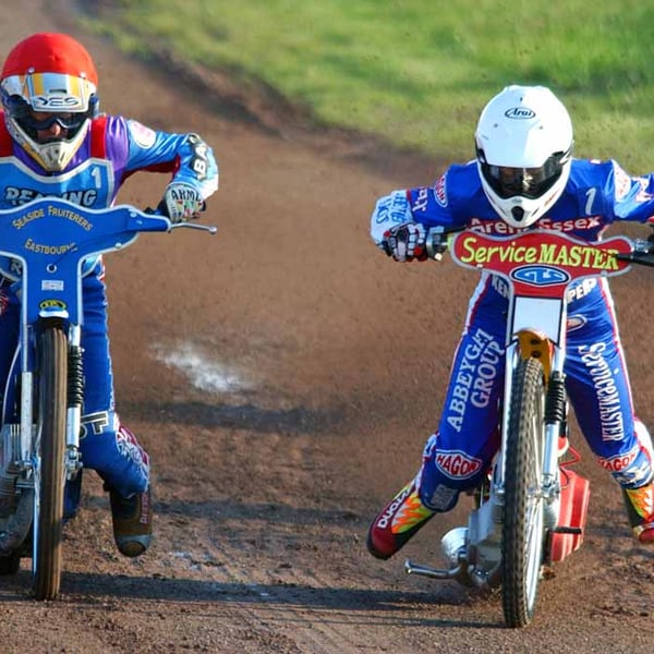 Reading Racers Speedway Motorcycle Action Photograph Print
