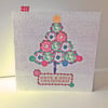 Christmas Cards Pk of 5,'Buttons&Baubles' Hand Finished Xmas Cards