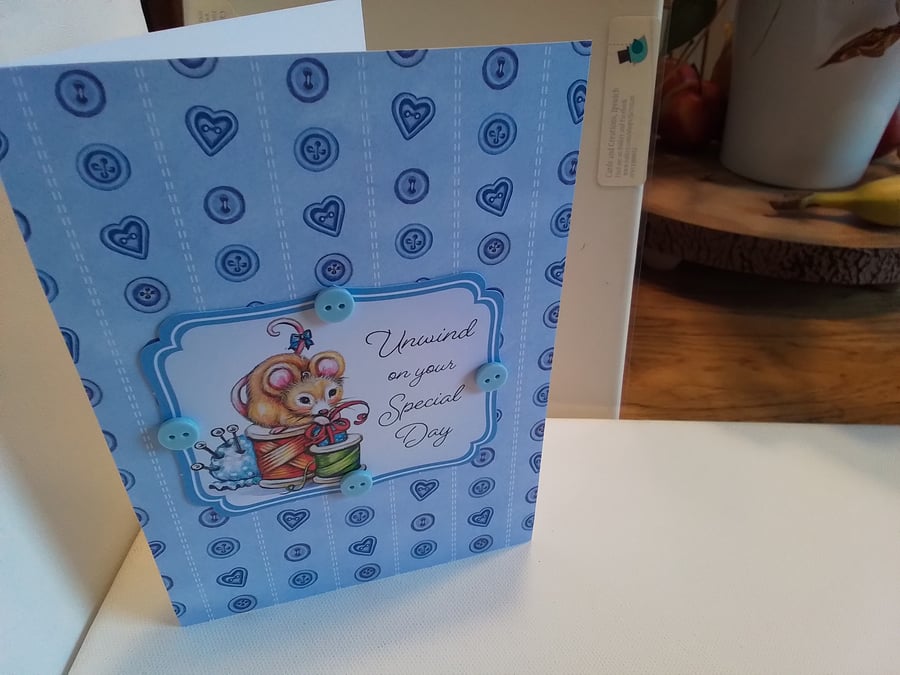 Relax and unwind. Any occasion card. Birthday card. Handmade card. Ref 088