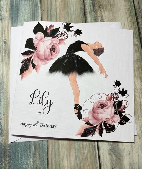 Ballerina Personalised Birthday Card For Her Adults Happy Birthday Daughter Niec