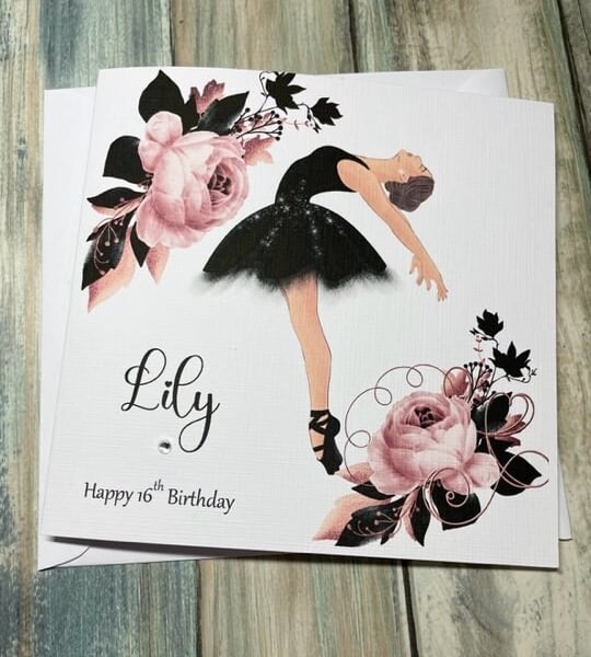 Ballerina Personalised Birthday Card For Her Adults Happy Birthday Daughter Niec
