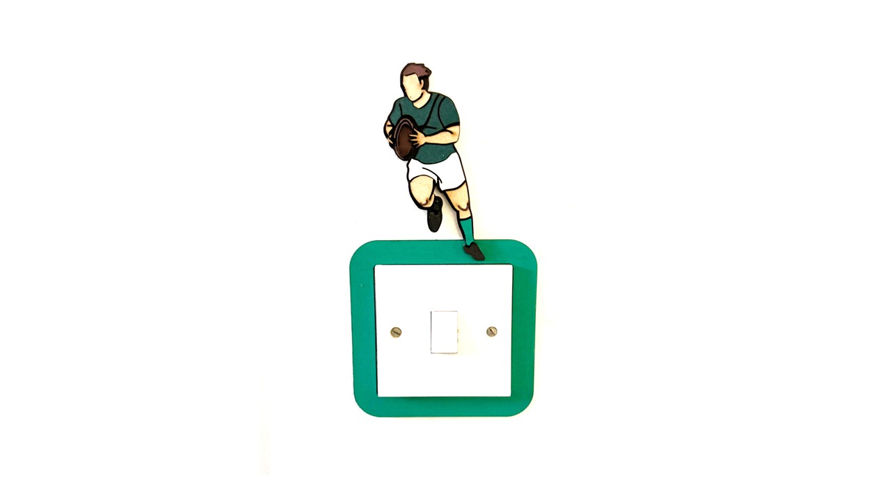 UK light Switch surround - Rugby fans, supporters