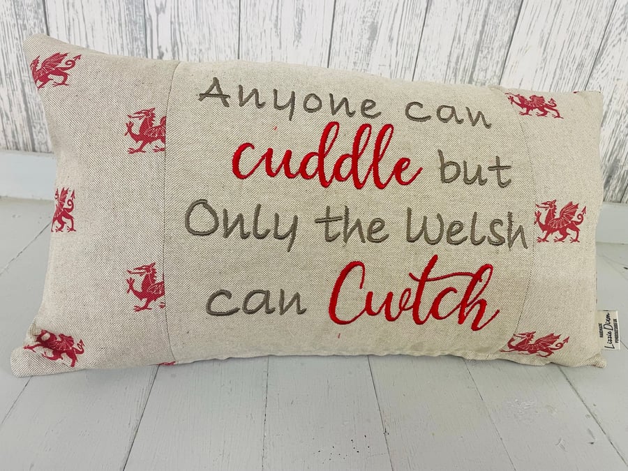 Welsh Dragon anyone can cuddle only the welsh can cwtch cushion