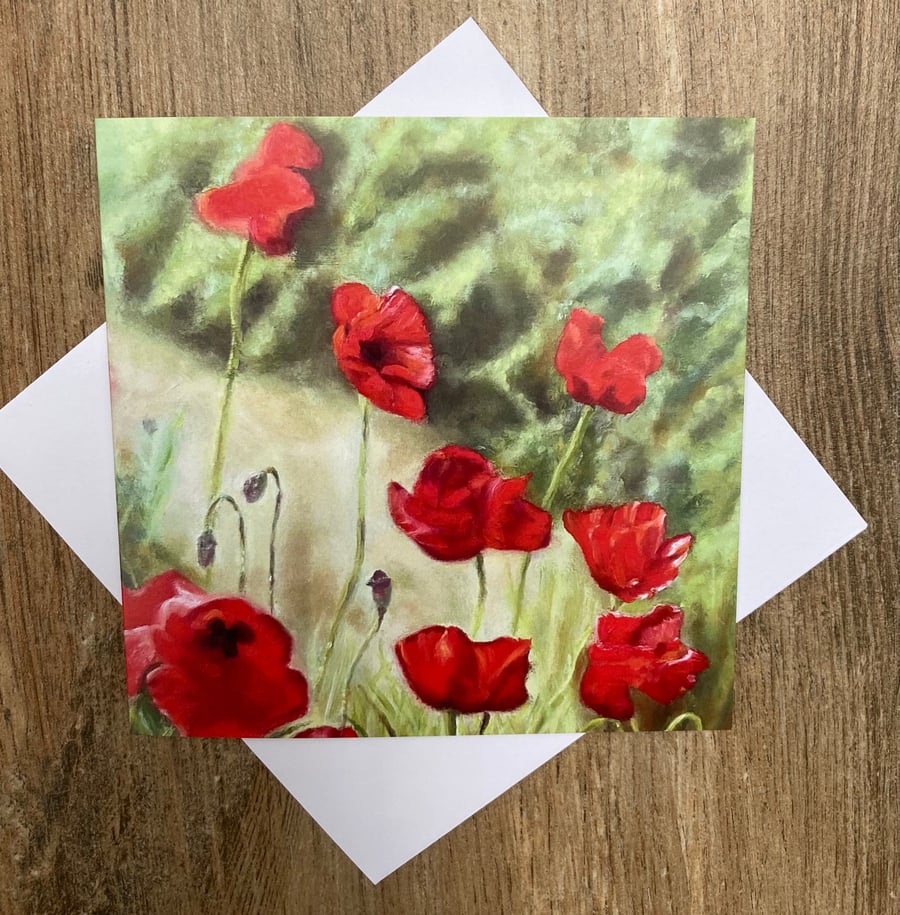 ‘Garden Path Poppies’ - gorgeous greeting card designed by British artist