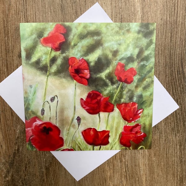 ‘Garden Path Poppies’ - gorgeous greeting card designed by British artist