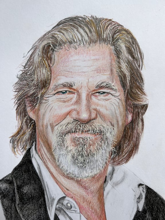 Original artwork of Jeff Bridges, American actor 