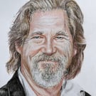 Original artwork of Jeff Bridges, American actor 