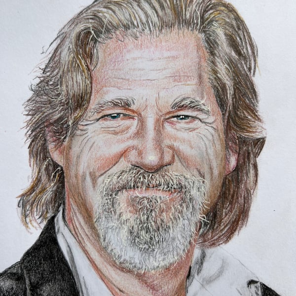 Original artwork of Jeff Bridges, American actor 