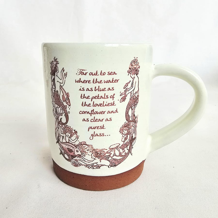 Handmade Little Mermaid mug with quotation 