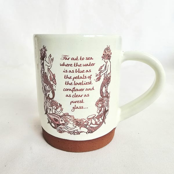 Handmade Little Mermaid mug with quotation 