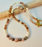 Striped Agate, Glass Pearl & Shell Necklace, Birthday Present, Anniversary gift - Image 3