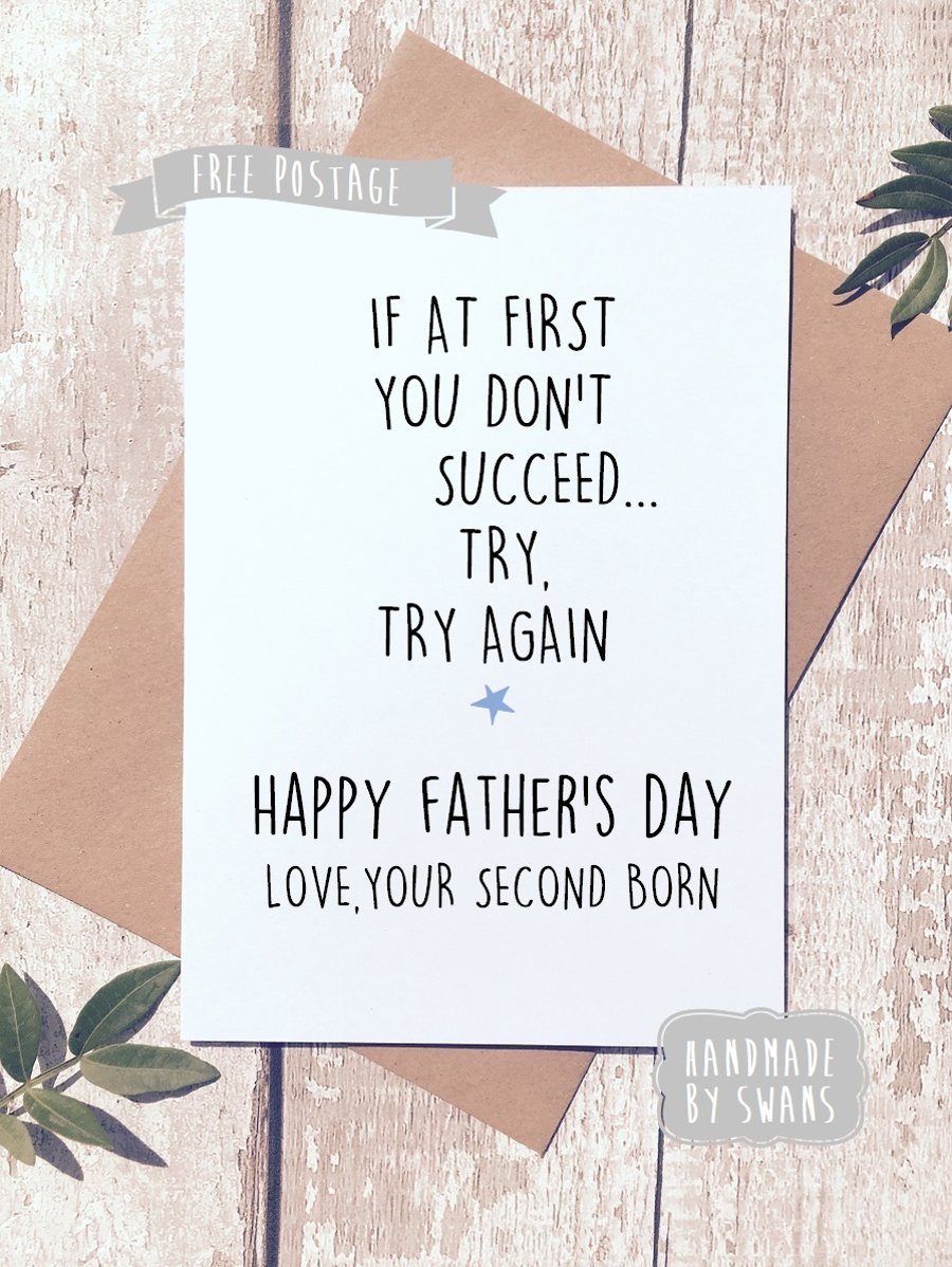 If at first you don't succeed try again fathers day card