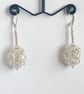 Sterling Silver Rose Quartz Chainmaille Earrings - Image 1