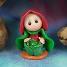 Tiny Gnome 'Nolan' with Brussels Sprout OOAK Sculpt Ann Galvin