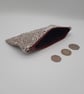 Coin purse  - white sand and taupe jacquard, plum lining zip fastening. Sale  - Image 5