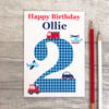 Any age Boys Personalised Transport Birthday Card 1st, 2nd, 3rd, 4th, 5th, 6th 
