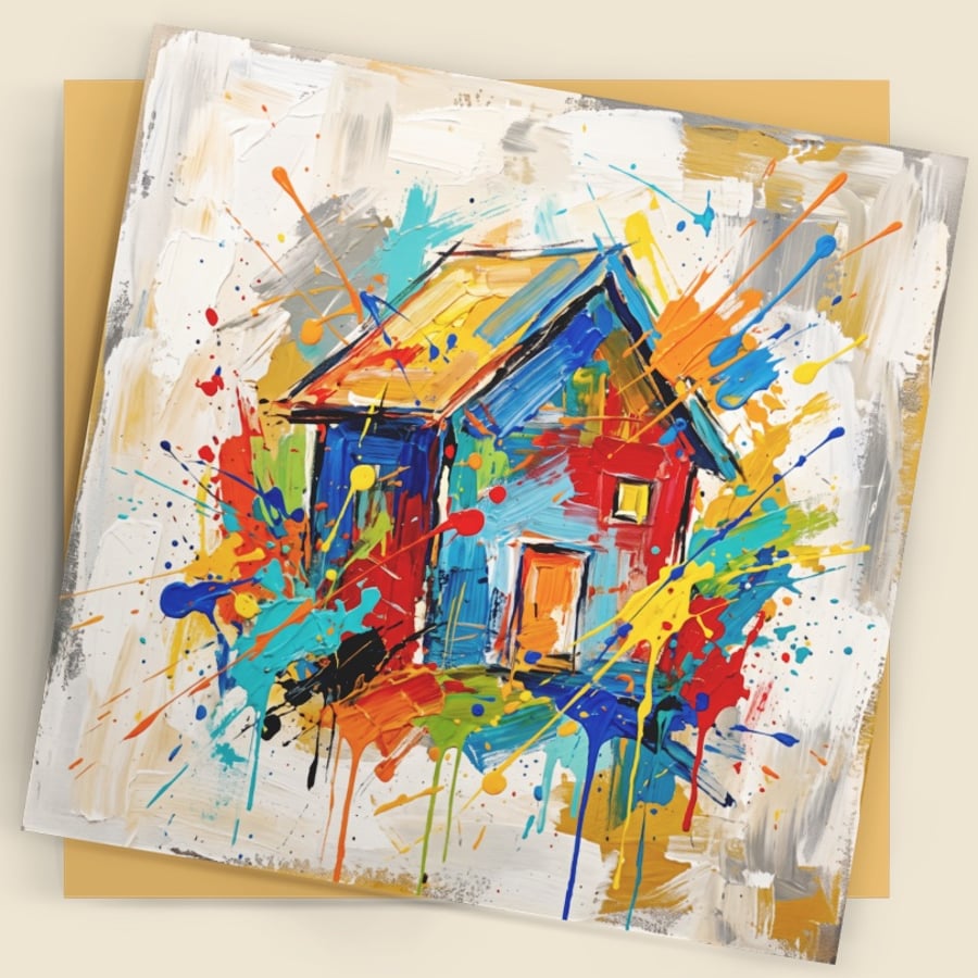 New Home – Contemporary Square Greeting Card