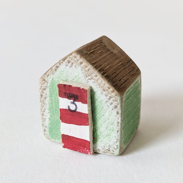 Teeny Hand Painted Wooden Beach Hut