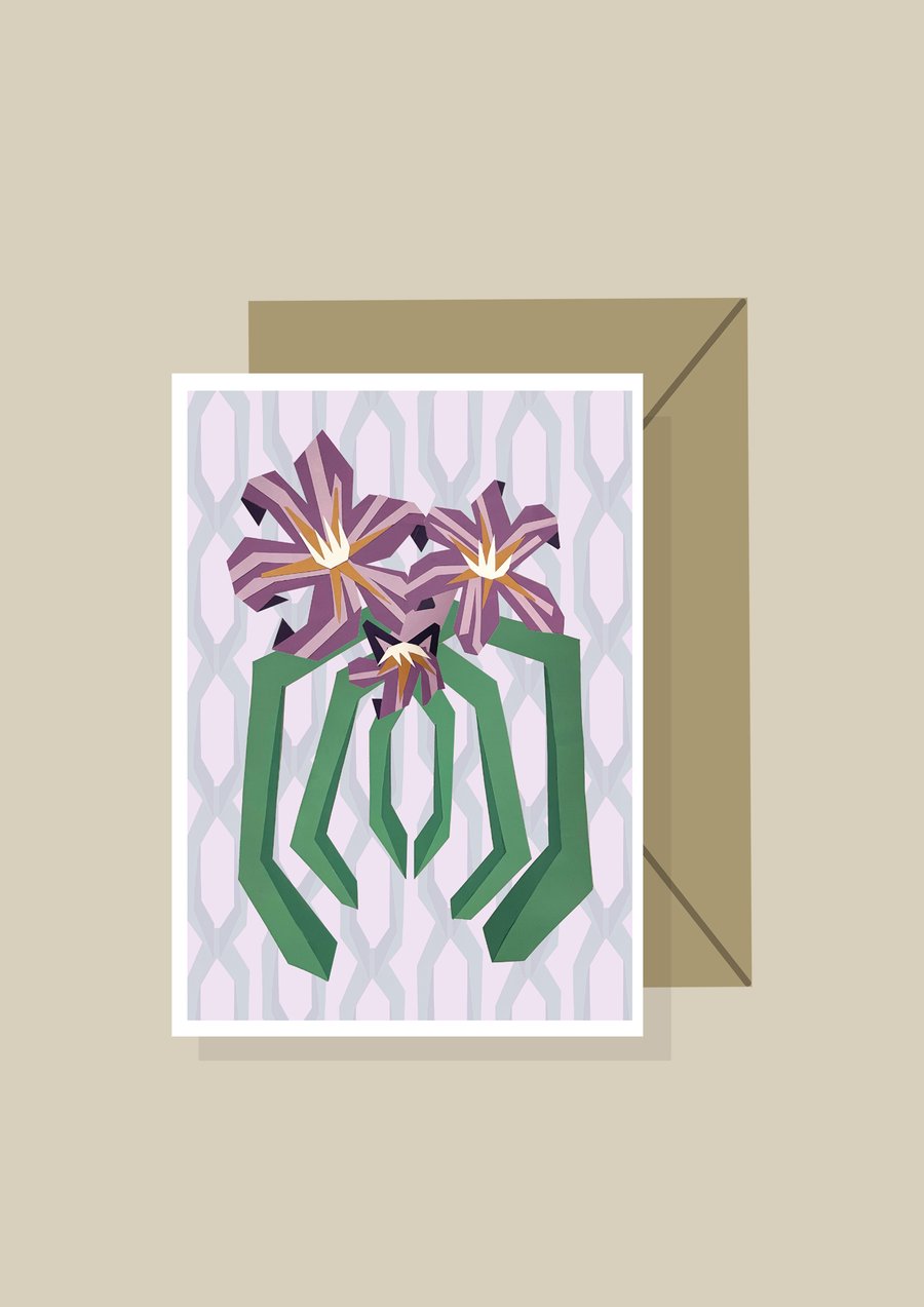 Endangered Species Greeting Card (Blue Amaryllis)