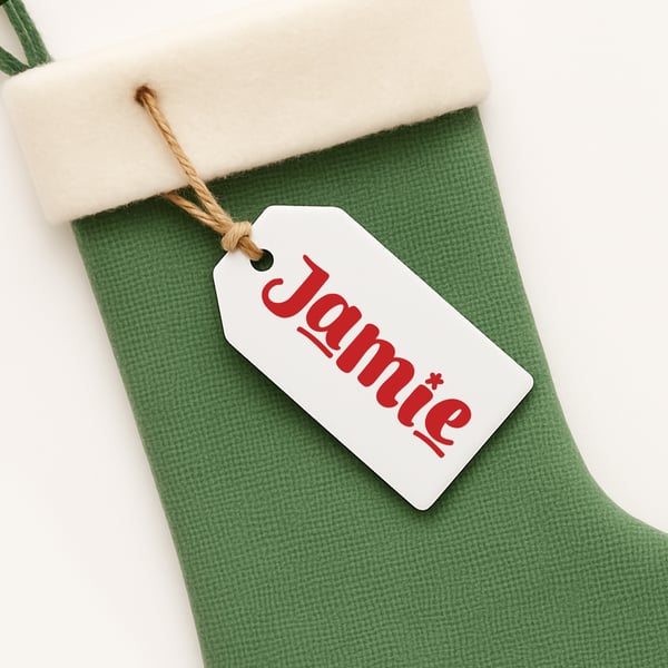 Personalised Christmas Name Sticker - Font 6: Festive Custom Name Label