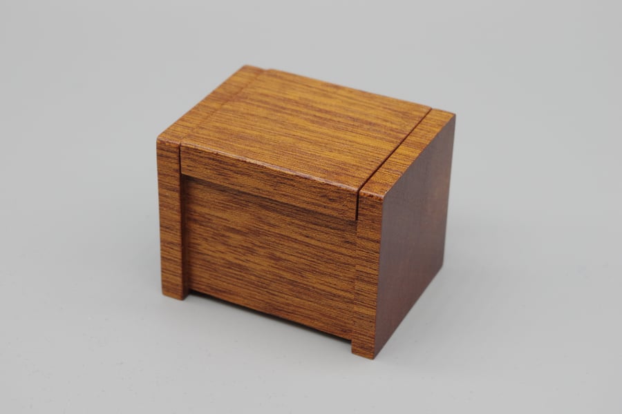 Small wooden trinket, ring box. Handmade. African Sapele.