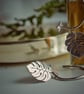 Eco Silver Monstera Leaf and Cross Hoop Earrings  - Image 2