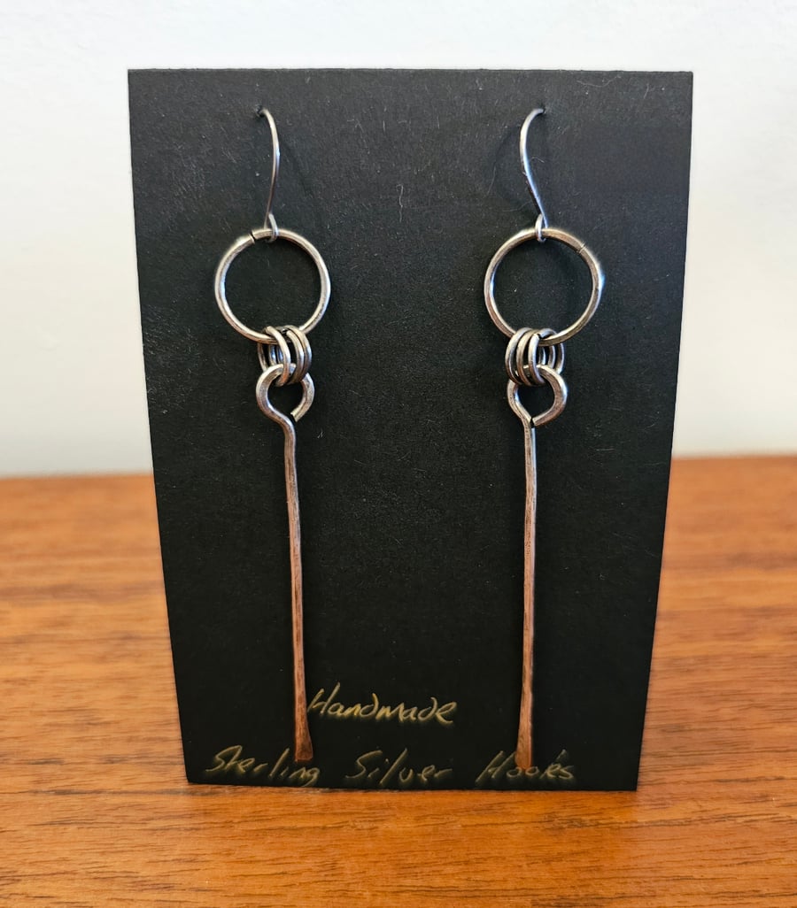 Hammered Earrings with Sterling Silver Hooks