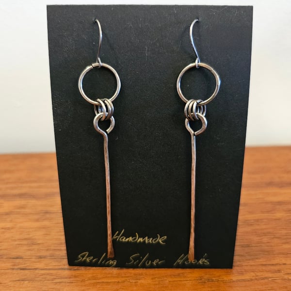Hammered Earrings with Sterling Silver Hooks