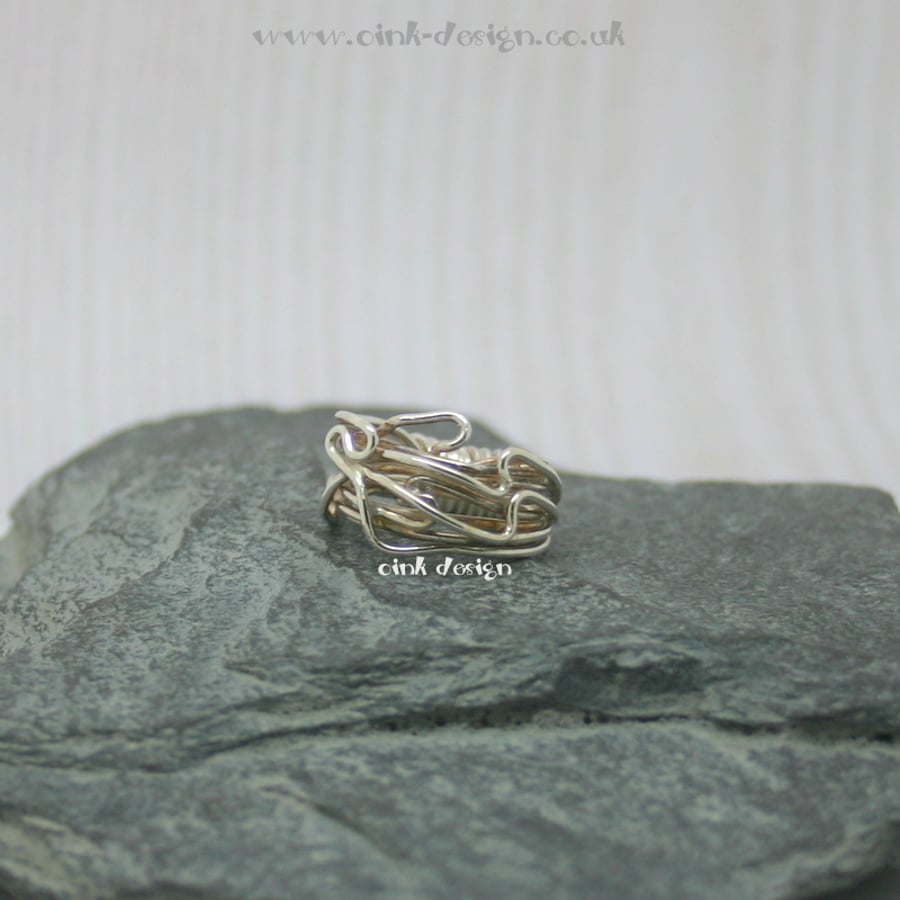 Sterling silver squiggle ring size K