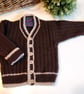 SALE Designer Baby Boy's  Hand Knitted Cosy Warm Cardigan  6-12  mths size - Image 5