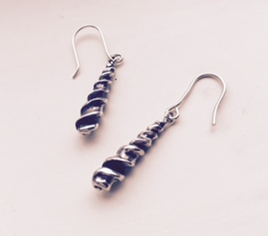 Silver Dangly Shell Earrings