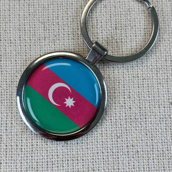 Azerbaijan Flag Keyring