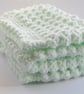 Crochet Baby Blanket, handmade new baby gift in mint green and white - Image 7