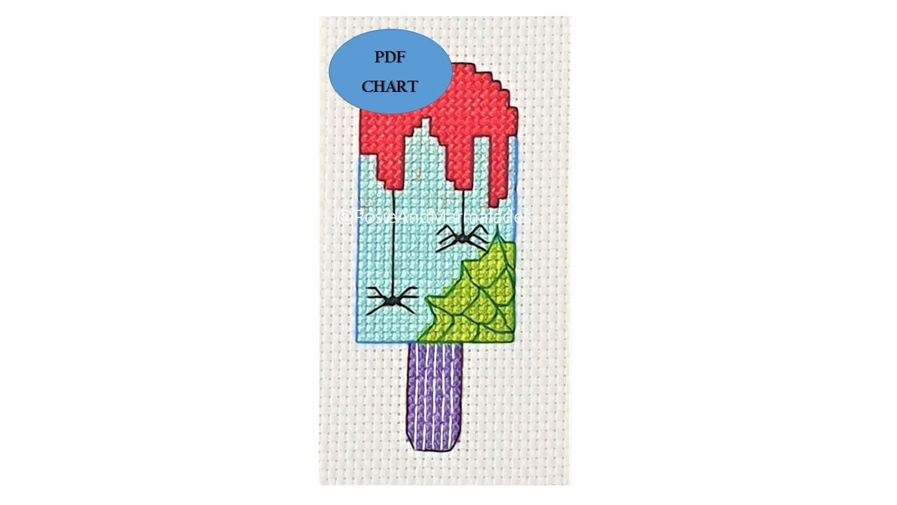 Halloween Ice Lolly cross stitch Digital Download PDF chart