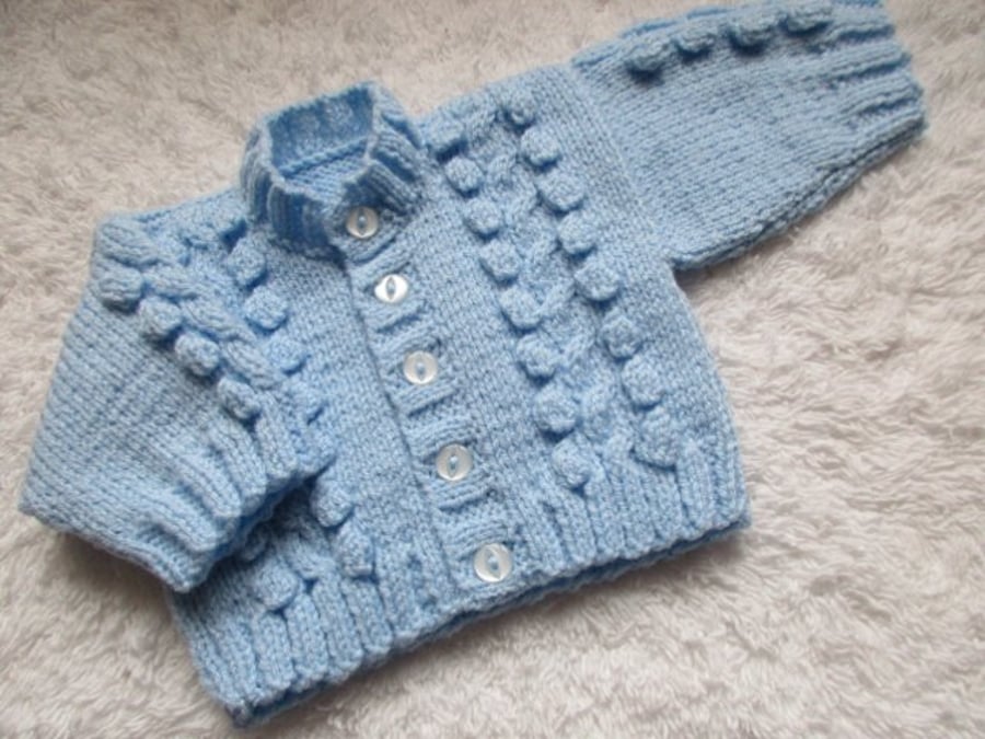 14" Cable & Bobbles Cardigan