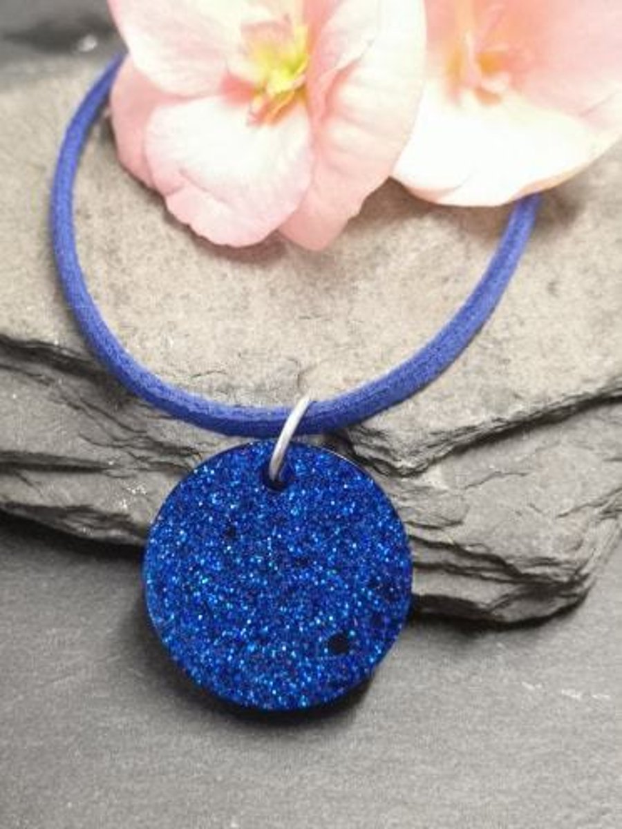 Space blue resin Necklace