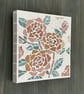 Summer Seconds - Mosaic Floral Art - Orange Rose Mosaic Wall Plaque in White - Image 1