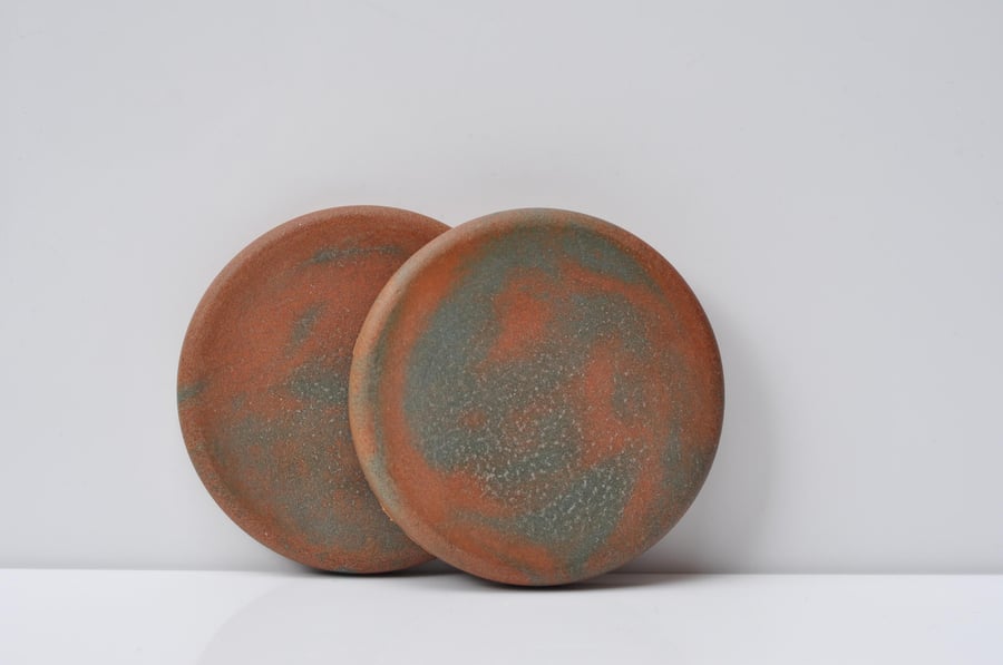 Set of 2 Handmade Concrete Coasters - Round Industrial Design Modern Cup Coaster