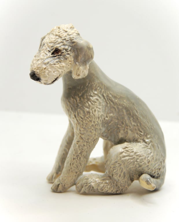 Miniature Ceramic Bedlington Terrier sculpture 