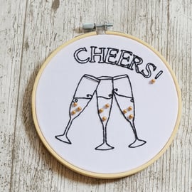 Hoop Wall Hanging, Celebration, Wedding, Birthday, Glasses, Champagne,